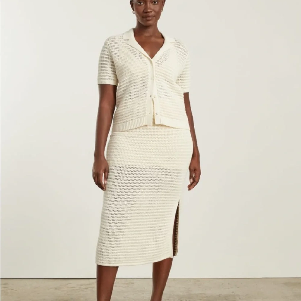 Everlane Crochet Knit Polo, M, EUC - Picture 2 of 8